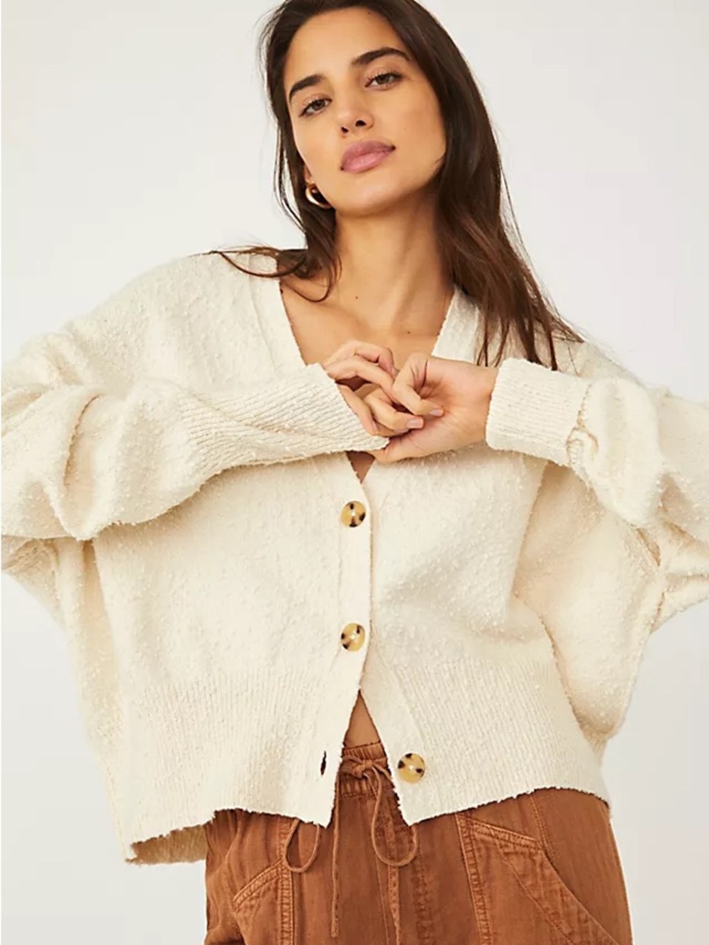 Free People cream cardigan